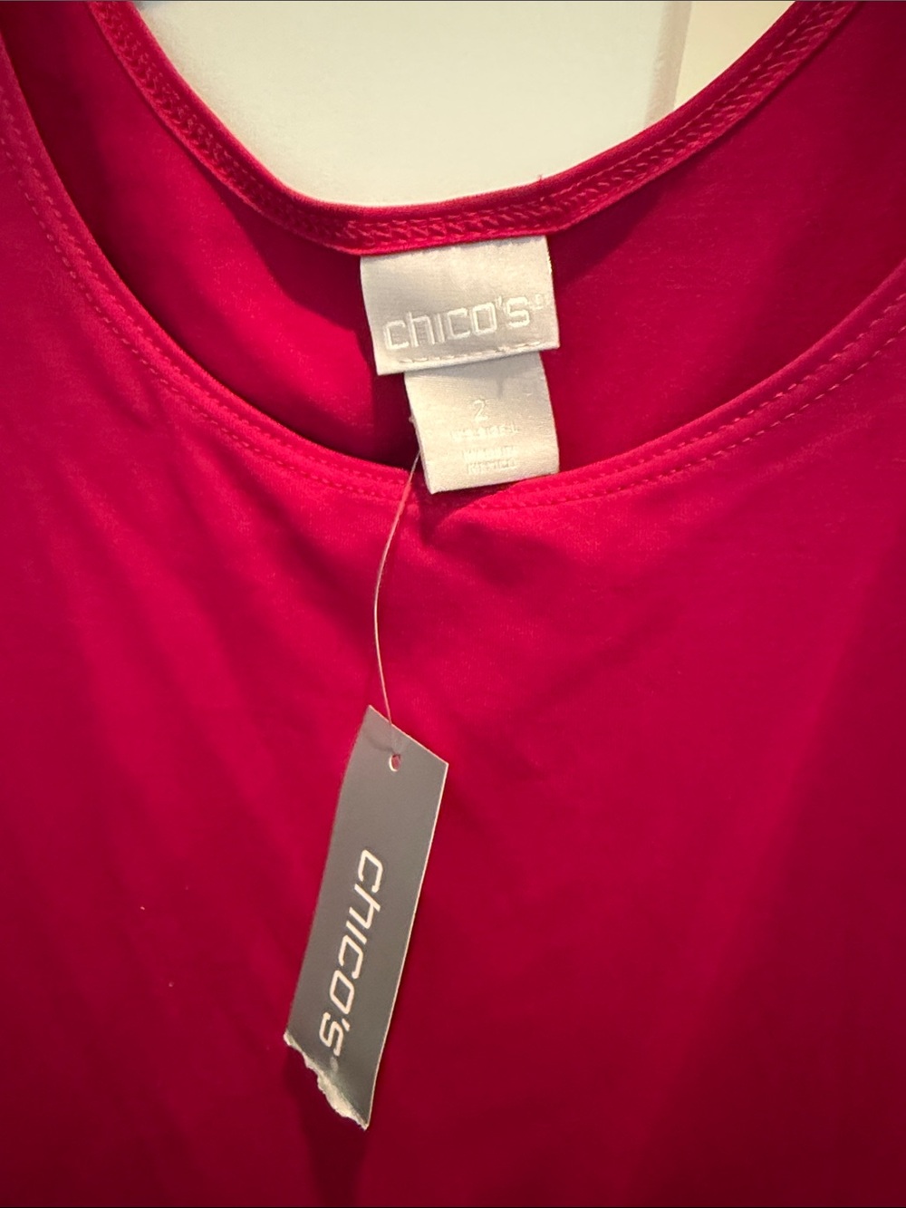 Chico's Raspberry Scoop Neck Tank Top - Picture 2 of 3